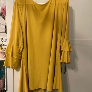 Mustrd yellow Zadie B’s Bell Sleeve Shirt